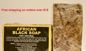 Rohe afrikanische schwarze Seife Bar 100% rein natürlich Bio aus Ghana - Bild 1 von 1