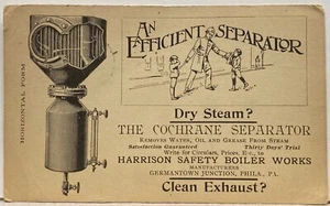 1893 Ad Postcard The Cochrane Separator for Dry Steam ~ Policeman Separates Boys - Picture 1 of 3