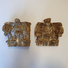Antichi Fregi/ Frammenti Capitelli In Legno Argentato XVIII secolo