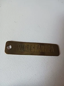No.1 Grandpa Brass Keychain Missing Ring - Picture 1 of 5