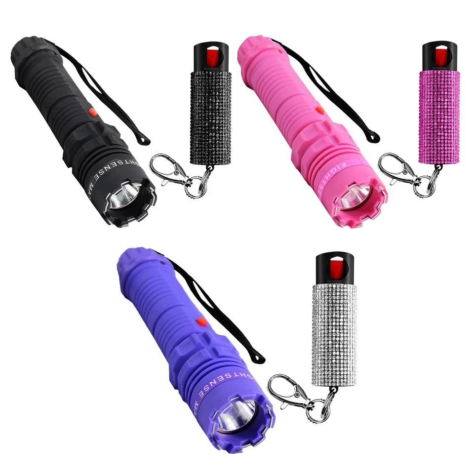 Pistola de aturdimiento linterna recargable + combo de spray de pimienta para defensa personal Foto 1 de 4