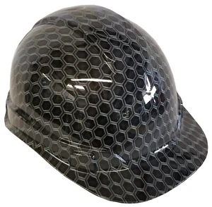 Hydro Dipped Hard Hat Ridgeline Cap Style Custom Light Gray Honeycomb Hex - Bild 1 von 2
