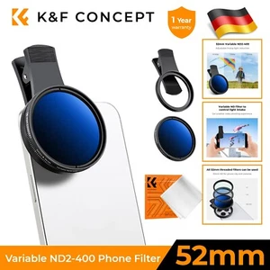 K&F Concept 52mm Teléfono Móvil Cámara Objetivo Set ND2-400,ND, FILTRO CPL para iPhone - Imagen 1 de 24
