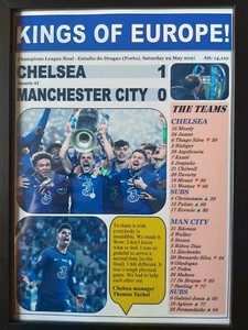 Chelsea 1 Manchester City 0 - 2021 Champions League Finale - gerahmter Druck - Bild 1 von 2