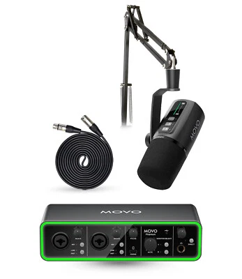 Movo PHANTOM+UM6+ASM5  Audio Recording Bundle with Boom Arm - Image 1 of 4