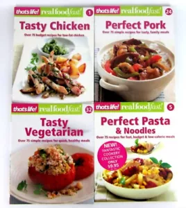 4 x That's Life Real Food Fast Cookbook Bundle Lot Vegetarian Chicken Pork Pasta - Picture 1 of 11
