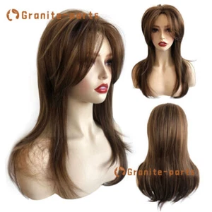 Honigbraun Glatt Lagenlook Wellig Elegant Damen Natur Perücken Mode Daliy Party - Bild 1 von 7