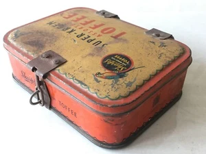 Vintage Old 1930s Sharps Super Kreem Toffee Advertising Tin Box Rare England - Picture 1 of 10