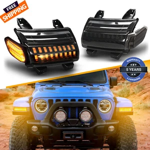 2PC Sequential LED Turn Signal Lights DRL Lamps For Jeep Gladiator JT 2019-2025 - Picture 1 of 12