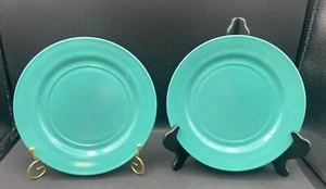 Vintage Hazel Atlas Ovide 9" Teal LUNCH Plates Circa 1940s - Picture 1 of 6