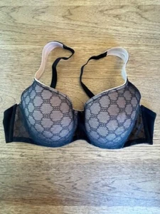 SOMA Pure Black 42G Stunning Support Geo Lace Lined Balconette Bra NEW - Picture 1 of 2