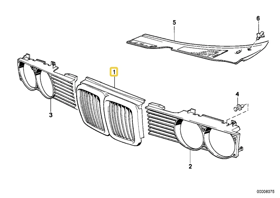 Rejilla central para BMW E-32 Foto 1 de 1