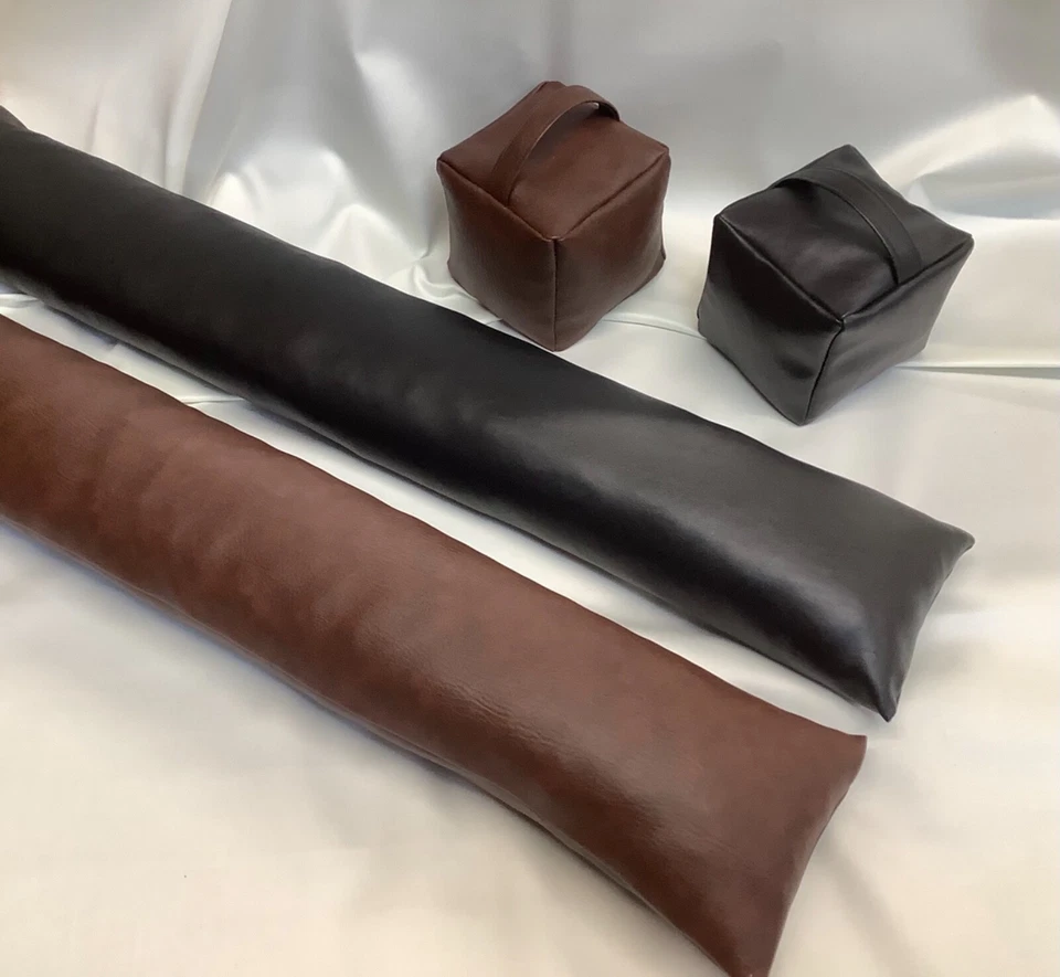Draught Excluders 36”/Doorstops In Faux Leather Fabric 1.7KG MONEY/Heat SAVING £ - Image 1 of 1