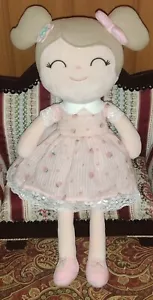 Gloveleya Beautiful Rag Doll Toy Girl 17" Plush Strawberry Pink Dress Lovey (B) - Picture 1 of 3