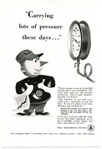 1942 Bell Telephone lots of pressure Cartoon mascot repairman Vintage print ad - Picture 1 of 1