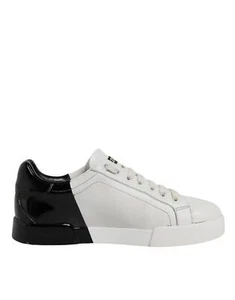 Dolce&Gabbana Portofino Hombres Blanco Tenis Cuero Plano Entrenador Zapatos Talla EU 39 - Imagen 1 de 8