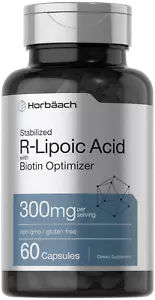 R Lipoic Acid 300mg | 60 Capsules | Plus Biotin Optimizer | by Horbaach - Picture 1 of 8