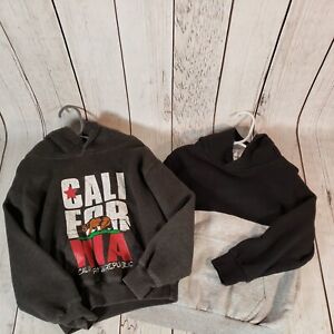 Boys Toddler Lot of 2 Hoodies Pocket Pullover H&M Blk/Gry California Gray Sz 4-6