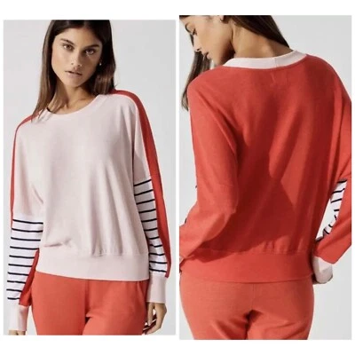 Sudadera Sundry Rayas Colorblock Rosa Melocotón Talla Grande 3 Pullover Foto 1 de 4