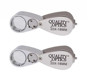 Qualitätsoptik USA 20x LED beleuchtete Lupe Glas Linse klappbare Juweliere Lupe - Bild 1 von 5