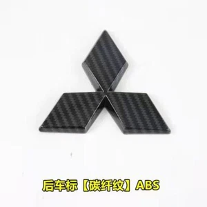 For Mitsubishi Eclipse Cross Carbon Black Rear Logo Emblem Badge Cover 2018-2022 - Picture 1 of 3