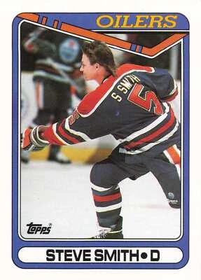 1990-91 NHL Topps #368 Steve Smith Oilers - Image 1 of 2