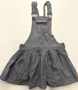Roxy Girls Blue Pinafore Chambray Pleated Dress Surf Skater Size4 - Picture 1 of 8