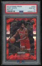 Coby White 2019-20 Panini Prizm Red Ice Color Match RC PSA 10 #253 Rookie Card
