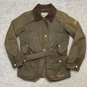 Eddie Bauer Women’s S Waxed Cotton Field Jacket Belted Corduroy Collar Sportshop - Picture 1 of 12