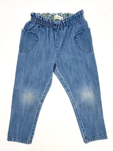 Mini Boden Pull-On Pants, Blue Denim Jeans with Heart Pockets, Girls 8 - Picture 1 of 4