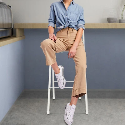 Foldable Chair Tall Folding Chair Portable Folding Stool W/ Backrest 70cm Seat - Image 1 of 4