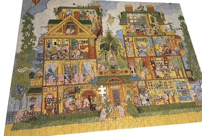 Pig House Susan Sturgill Jigsaw Great American Puzzle Factory USA Missing 1 Pc - Image 1 of 4
