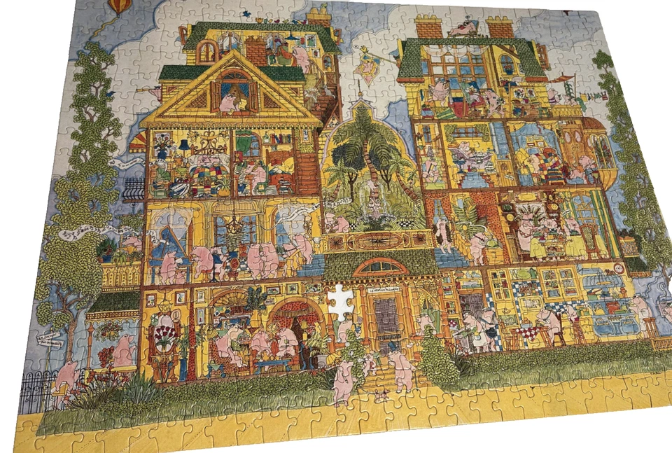 Pig House Susan Sturgill Jigsaw Great American Puzzle Factory USA Missing 1 Pc - Image 1 of 4