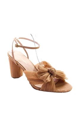 Loeffler Randall Mujer Camelia Plisado Lazo Tacón con Correa para el Tobillo - Talla Belleza Foto 1 de 4