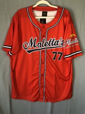 Camiseta de béisbol Maletta's Craft Hot Sauce nueva con etiquetas roja talla XXL retro Foto 1 de 4