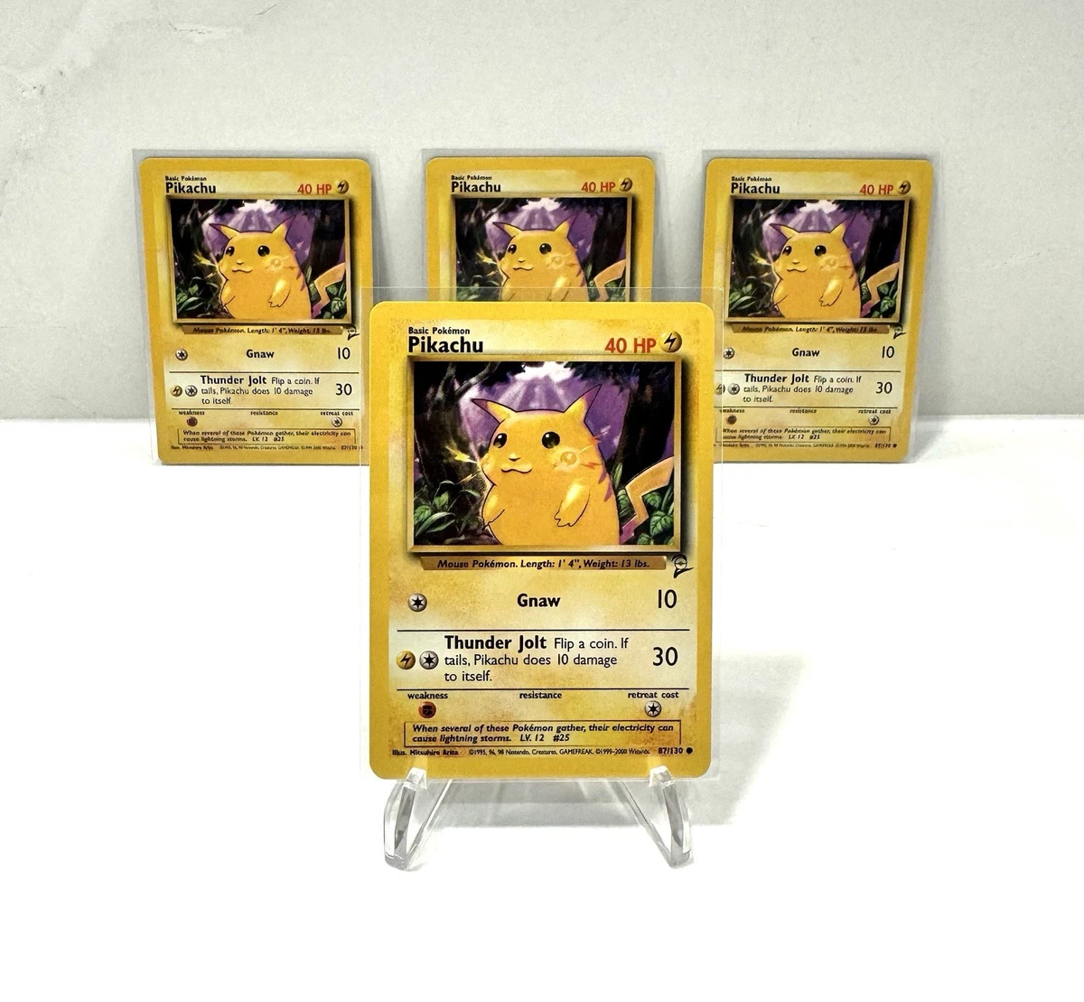 Pikachu Pokémon TCG Common Base Set 2 Individual Collectible Card