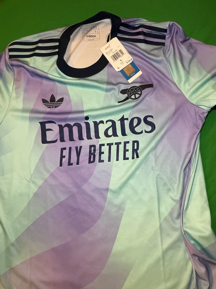 Adidas Arsenal 24/25 Aqua/Purple/Navy Men's Size Small Third Jersey IZ0114