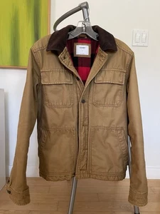 Gap Men's Khaki Jacket Size Small, Checkered Lining, 5 Pocket, Well Made - Picture 1 of 7