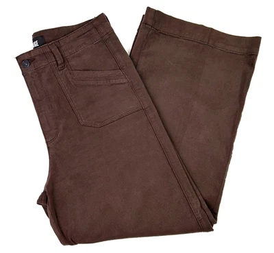 Pantalones utilitarios PAIGE Anessa pierna ancha rico marrón chocolate para mujer talla 29 tobillo Foto 1 de 4