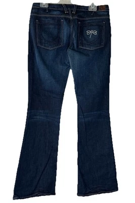 Jeans De Colección U by Yanuk Azul Acampanado Adornado Firefly 29 Lavado Oscuro Hippie Boho Foto 1 de 4