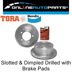 2 Rear Disc Rotors Bendix Pads for Toyota FZJ78 FZJ79 HDJ78 HDJ79 HZJ78 HZJ79 - Picture 1 of 6