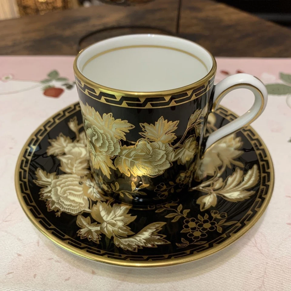 Soucoupe tasse Wedgwood noir Tonkin Demitasse du Japon - Photo 1/4