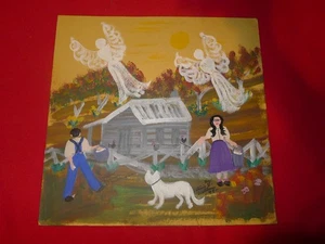 Outsider folk art Annie Wellborn Beautiful Sunrise at Milking Time Painting - Picture 1 of 9