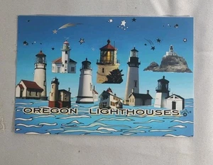 Souvenir Postcard Oregon's Scenic Lighthouses Oregon Coast - Picture 1 of 4