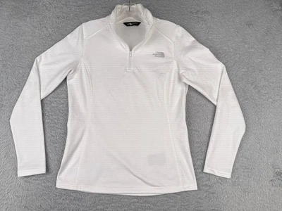 The North Face Sweater Women Small Petite White 1/4 Zip Vaporwick 100% Polyester - Image 1 of 4