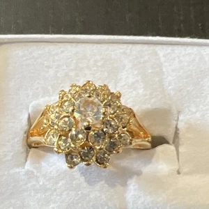 Cluster Ring Größe 8 vergoldet galvanisiert signiert A - Bild 1 von 12