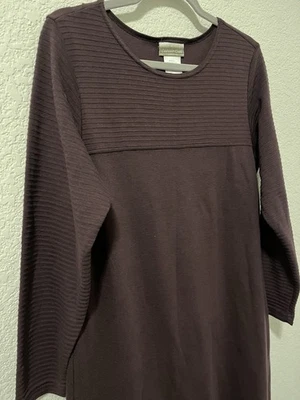 Vestido Suéter Coldwater Creek Dk Púrpura Talla M Manga Larga Elastizado Midi Pullover Foto 1 de 4