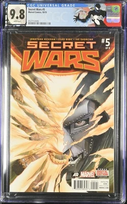 Secret Wars 5 - Etiqueta SW personalizada 2015 - Cubierta Alex Ross Dr. Doom - Calificación CGC 9,8 Foto 1 de 2