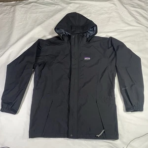 Women’s Patagonia Goretex Rain jacket Black Large Vintage Liquid Sky - Picture 1 of 17