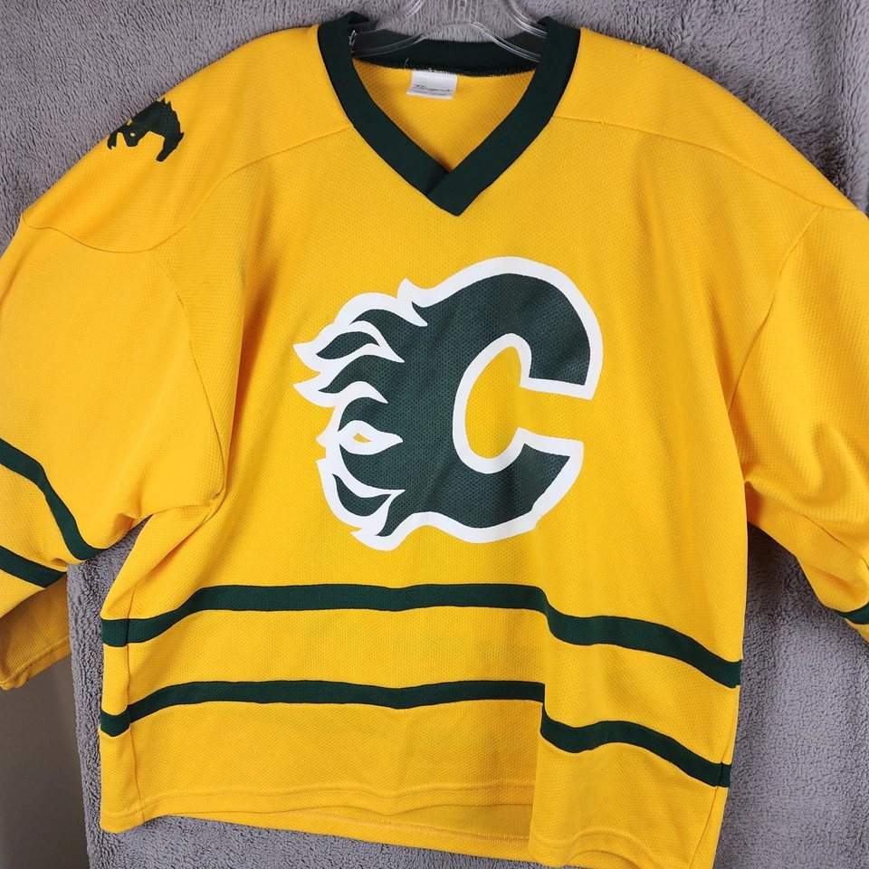 Camiseta deportiva de hockey para hombre Calgary Flames XL NHL amarilla T.Litzen  Foto 1 de 4